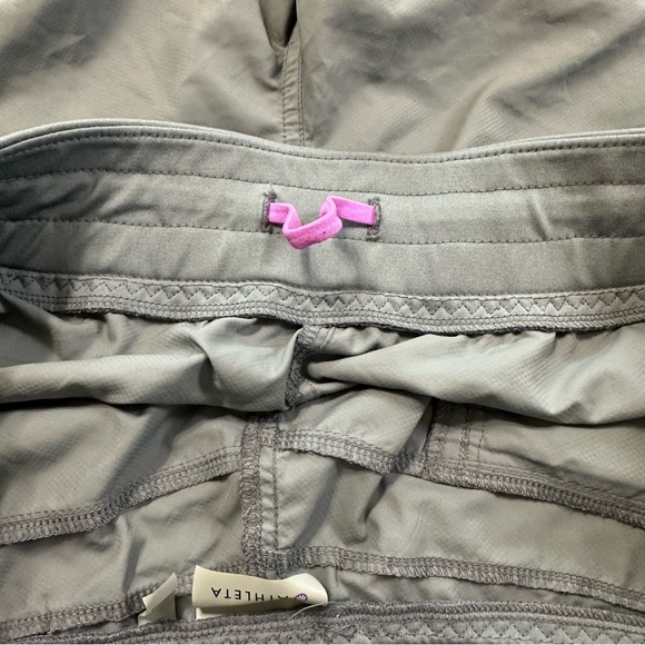 Athleta Go To Distance Shorts Grey Elastic Waist Zip Back Pocket Stretch - Picture 12 of 14